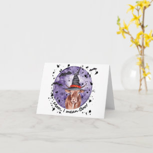 Halloween Cow Moo I Elak Boo Funny Kort