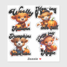 Halloween Cow och Jack-o'-Lanterns Sticker Lakan