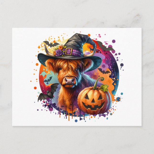 Halloween Cow Vykort (Framsida)