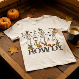 Halloween Cowboy Desert Skeleton Funny T Shirt