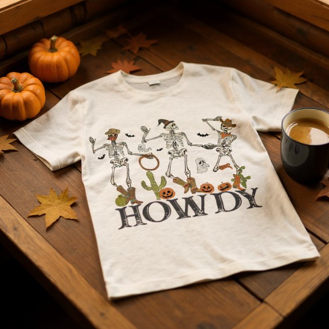 Halloween Cowboy Desert Skeleton Funny T Shirt (Skapare uppladdad)