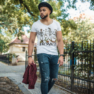 HALLOWEEN COWBOY SKELETONS DANCING   VILDA WESTERN T SHIRT