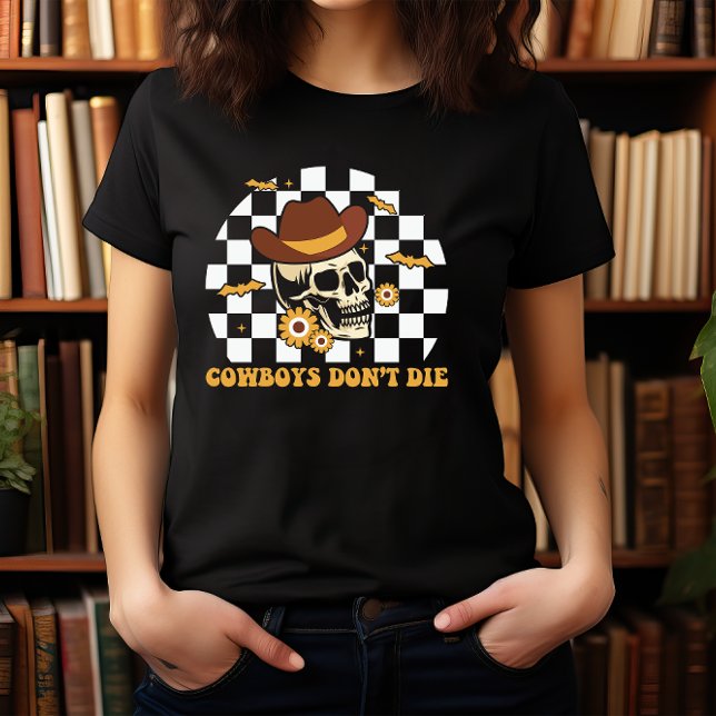 HALLOWEEN COWBOY SKULL COWBOYS DON INTE T SHIRT (Skapare uppladdad)