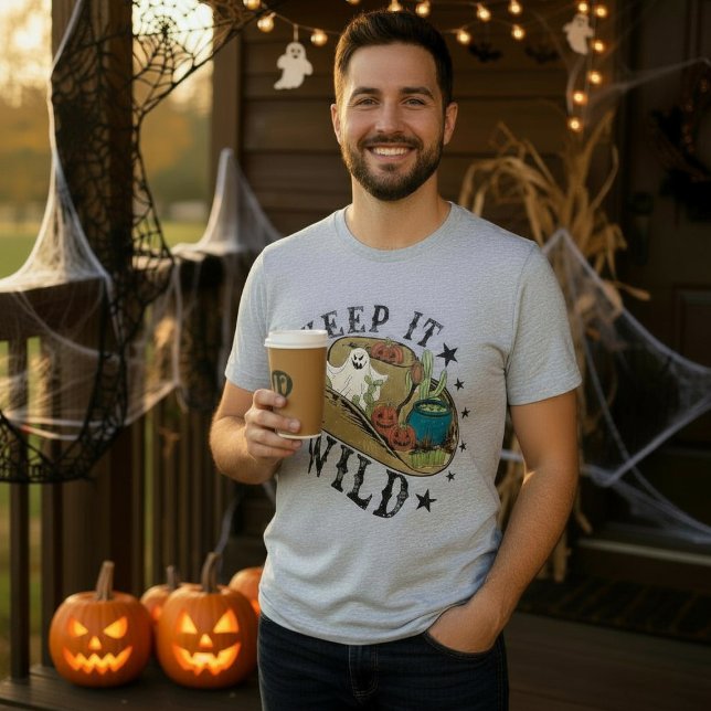 Halloween Cowboys Behålla Den Vild Land T Shirt (Skapare uppladdad)