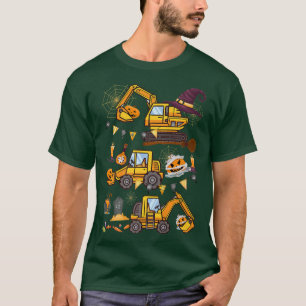 Halloween Crane Lastbil Construction Pumpkin Småba T Shirt