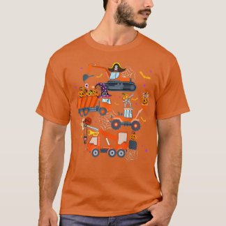 Halloween Crane Lastbil Construction Pumpkin Småba T Shirt