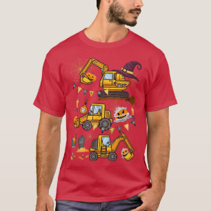 Halloween Crane Lastbil Construction Pumpkin Småba T Shirt