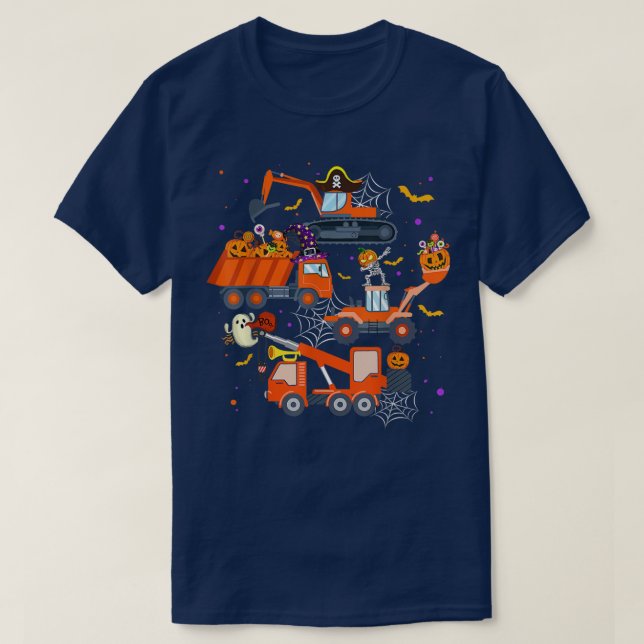 Halloween Crane Truck Construction Pumpkin Toddler T Shirt (Design framsida)