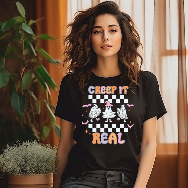 HALLOWEEN CREEP IT REEL FUNNY SPÖKEN T SHIRT (Skapare uppladdad)