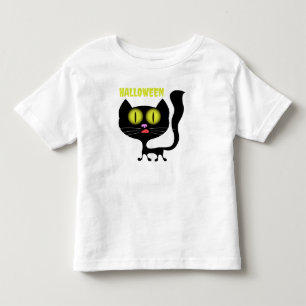 Halloween Creepy Black Cat T Shirt
