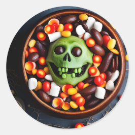 Halloween Creepy Candy Bowl Runt Klistermärke