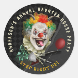 Halloween Creepy Clown Vuxen Scary Circus Party Runt Klistermärke
