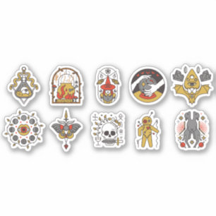 HALLOWEEN CREEPY HELGDAG INSLAG SET KLISTERMÄRKEN