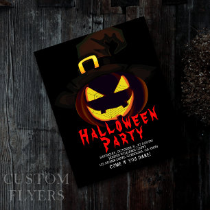 Halloween Creepy Jack o lantern Party-inbjudan Flygblad