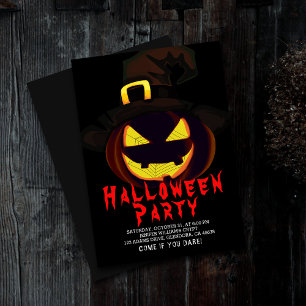 Halloween Creepy Jack o lantern Party-inbjudan Inbjudningar