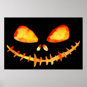 Halloween Creepy Jack O'Lantern Smile Poster