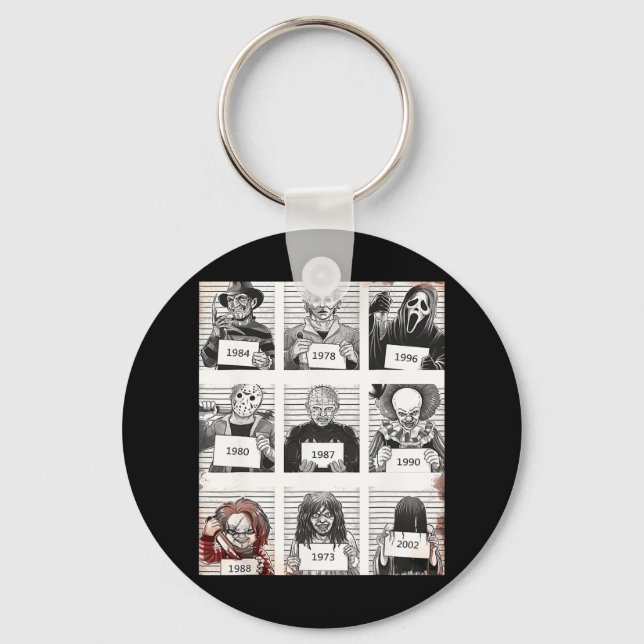Halloween Creepy Legends Killer Mugshots Horror Fa Nyckelring (Framsida)