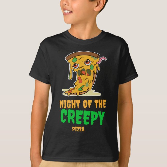 Halloween, Creepy Pizzas natt, Monster Pizz T Shirt (Framsida)