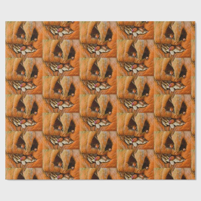 Halloween Creepy Pumpkin Kryp Presentpapper (Platt)