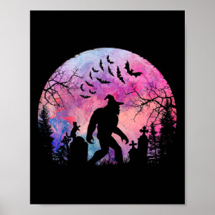 Halloween Creepy Sasquatch i kyrkogårdens talesätt Poster