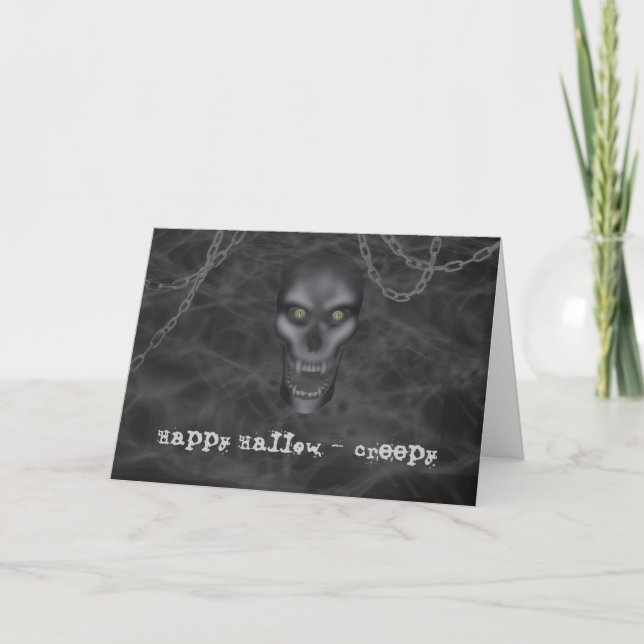 Halloween - Creepy Skull-vykort, Hälsning Kort (Framsida)