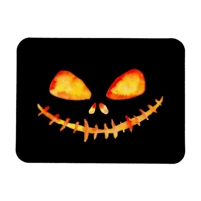 Halloween Creepy Smile Jack O'Lantern Magnet (Horisontell)