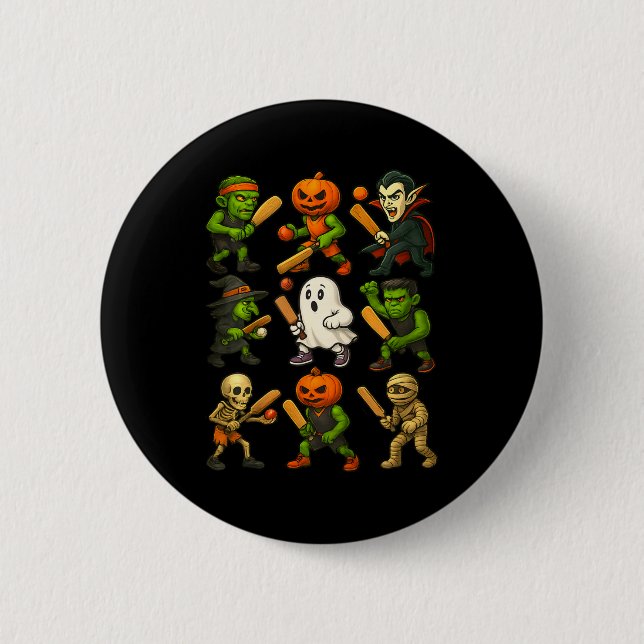 Halloween Cricket Spöktroll Vampyr Skelett Kuslig  Knapp (Framsida)