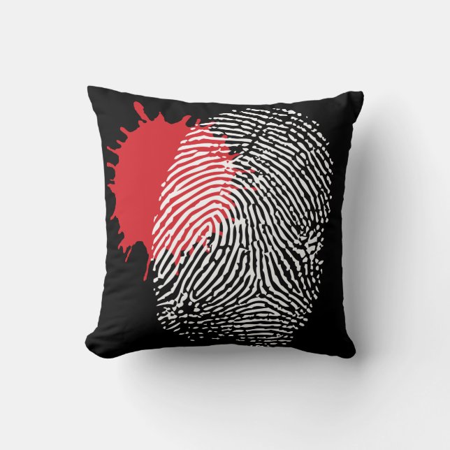 Halloween Crime Scene Blood Splatter Fingerprint Kudde (Framsida)