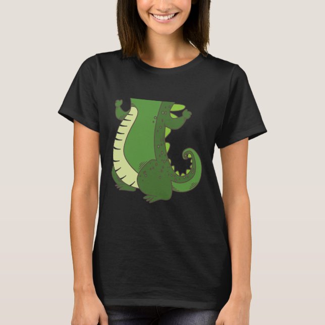 Halloween Crokodile Costume Coola Croc Body Lazy G T Shirt (Framsida)