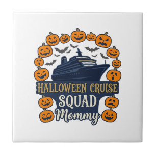Halloween Cruise Besättning Mamma Fartyg Pumpa Fla Kakelplatta