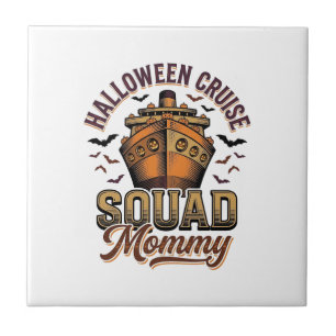 Halloween Cruise Mamma Vintage Fartyg Squad Design Kakelplatta