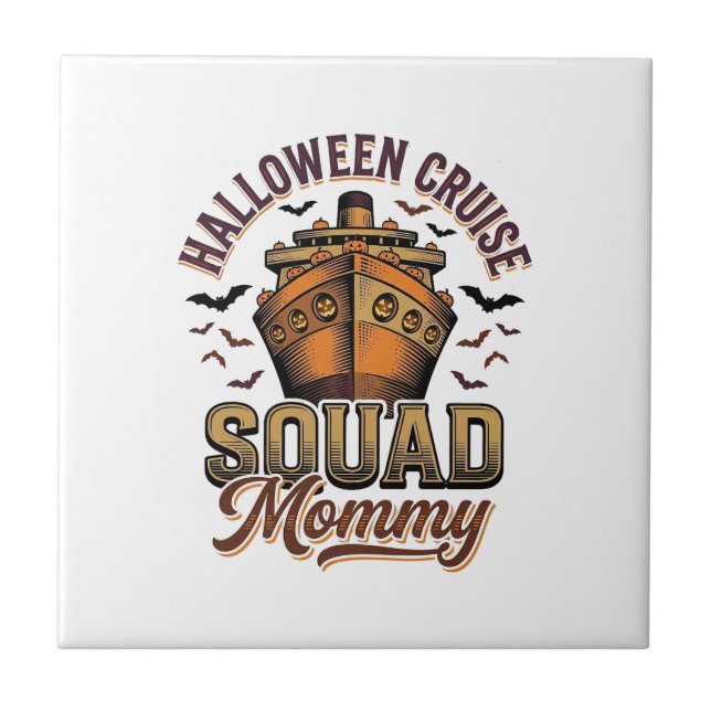 Halloween Cruise Mamma Vintage Fartyg Squad Design Kakelplatta (Framsidan)