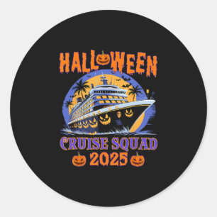 Halloween Cruise Squad 2025 Kuslig Pumpa Kryssning Runt Klistermärke