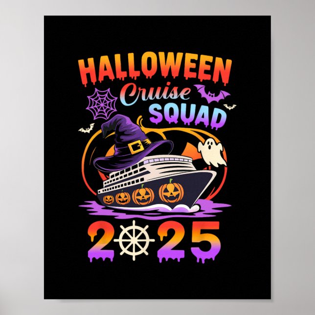 Halloween Cruise Squad 2025 Kuslig Pumpa Semester Poster (Framsidan)