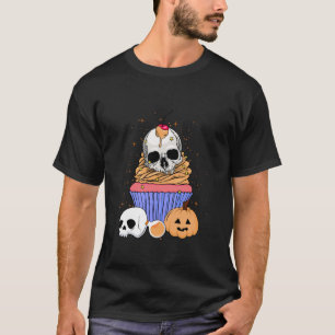 Halloween Cuptårta Skullhuvud Bones Pastry Chef Ba T Shirt