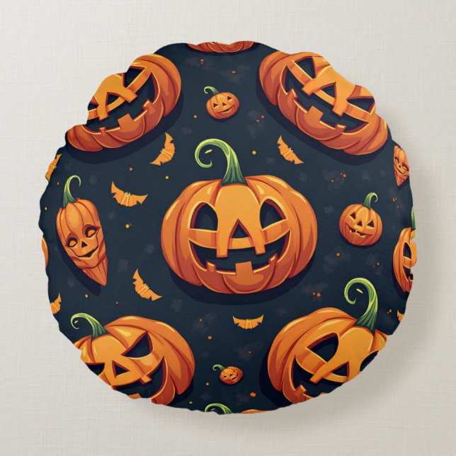Halloween Cushion Rund Kudde (Framsidan)