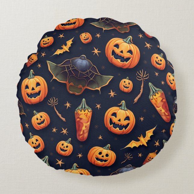 Halloween Cushions & Poufs Rund Kudde (Framsidan)