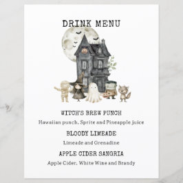 Halloween Custom Drink Menu Sign