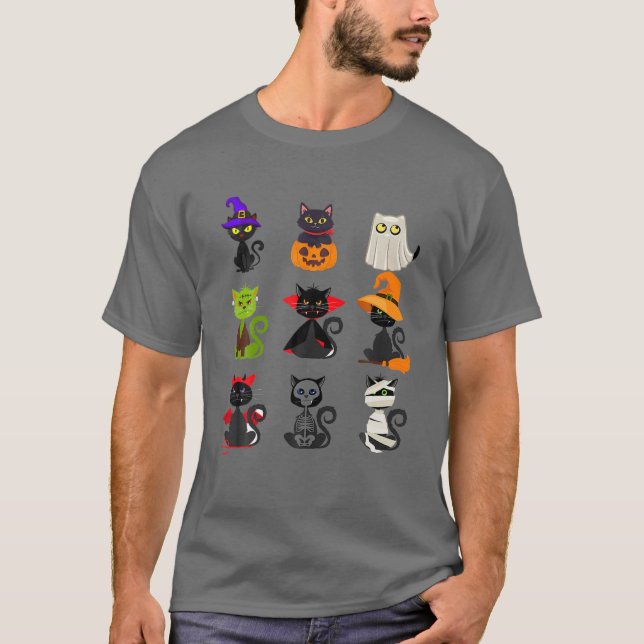 Halloween Custome Cat Disguise Witch Pumpkin Boo S T Shirt (Framsida)