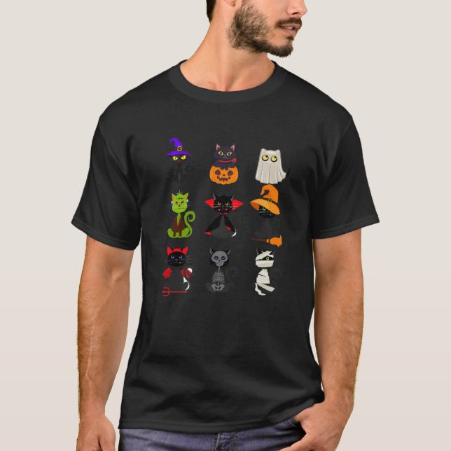 Halloween Custome Cat Disguise Witch Pumpkin Boo S T Shirt (Framsida)