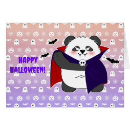 Halloween Cute Baby Panda Dracula Vampire Hälsningskort