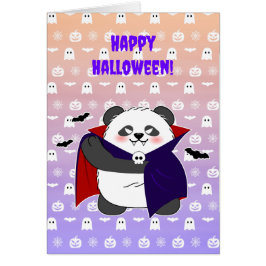 Halloween Cute Baby Panda Dracula Vampire Hälsningskort
