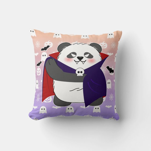 Halloween Cute Baby Panda Dracula Vampire Kudde (Framsida)