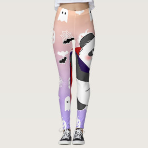 Halloween Cute Baby Panda Dracula Vampire Leggings