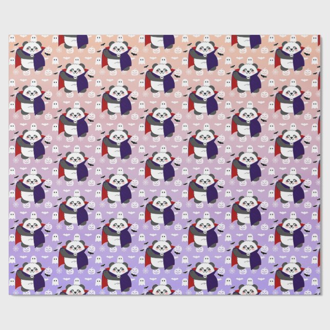 Halloween Cute Baby Panda Dracula Vampire Presentpapper (Platt)