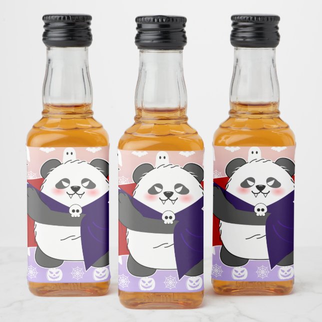 Halloween Cute Baby Panda Dracula Vampire Spritflaskor Etikett (Flaskor)