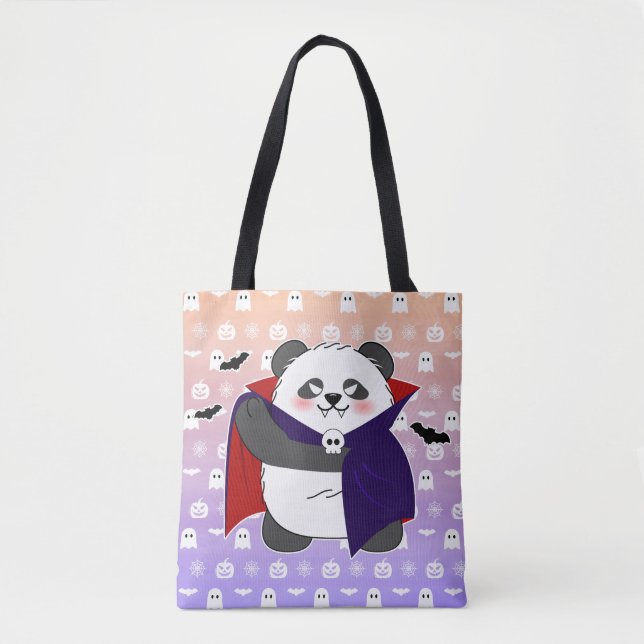 Halloween Cute Baby Panda Dracula Vampire Tygkasse (Framsida)
