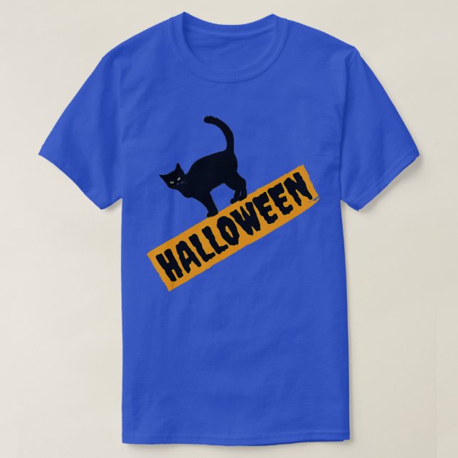 Halloween Cute Black Cat T Shirt (Design framsida)