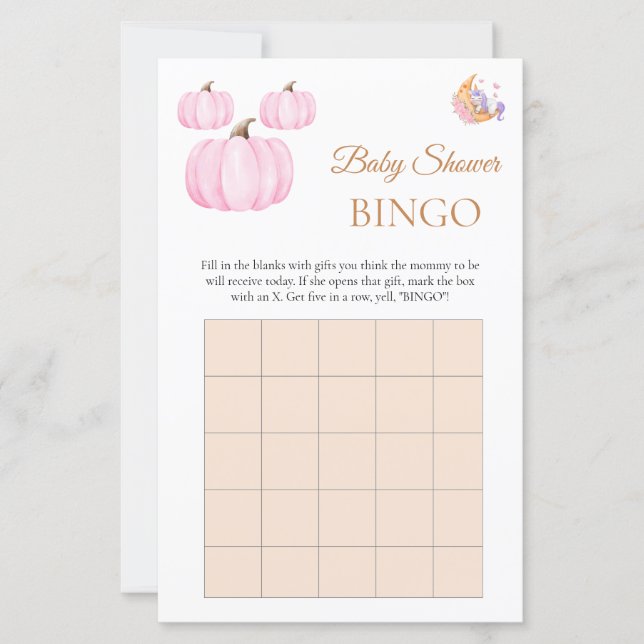 Halloween Cute Boo Baby Shower Bingo Game (Framsida)