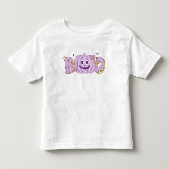 Halloween Cute Boo Pumpkin Kids T-Shirt (Framsida)